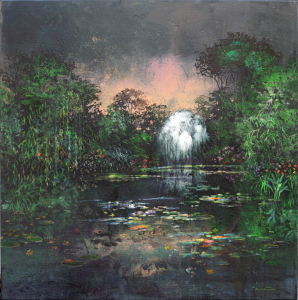Eric Roux-Fontaine - L'eau qui dort - 80 x 80 cm - Acrylique, pigments et poudre de marbre sur toile