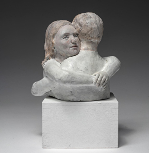 Amour toujours - H 13 cm - Faience peinte et cirée